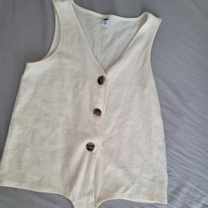 Cream tie tank top